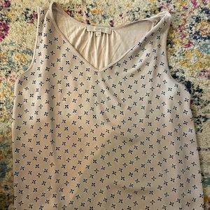 Loft tan and black blouse